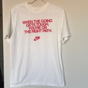 Nike Run Graphic Quote Tee White Red | Excellent Condition unisex